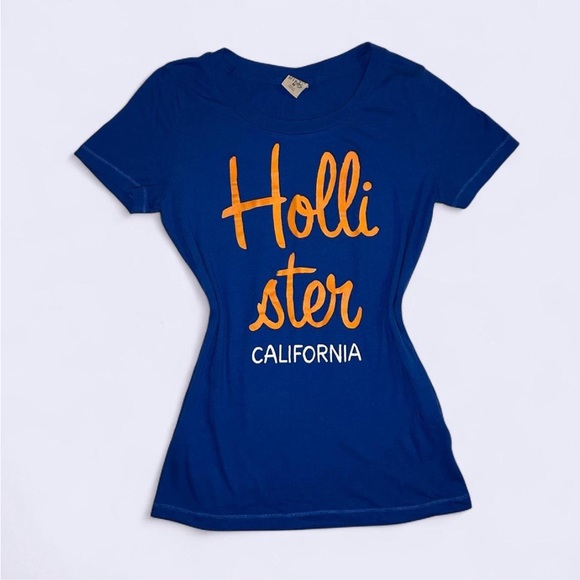 Hollister Tops - Blue & Orange Hollister Co. Short Sleeve Shirt